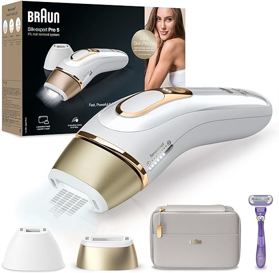 Depiladora láser Braun luz pulsada silk expert pro5. La mejor del mercado.